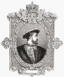 François I, gravado por Pannemaker-Ligny, de "História da Revolução Francesa" por Louis Blanc (1811-82)