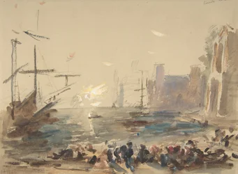 Seascape reto, verso do esboço indecifrável, 1840-1906.