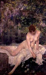 Após o banho (óleo sobre tela)