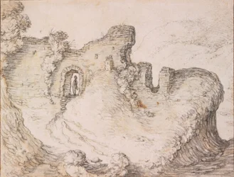 Herman Saftleven (1609-1685), cerca de 1650. «Ruína em forma de rosto masculino de perfil», Museu Central de Utreque, Países Baixos