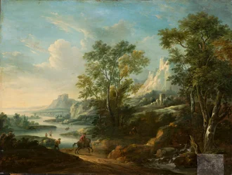 Paisagem montanhosa com rio