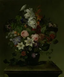 Buquê de flores com rosnado e hera