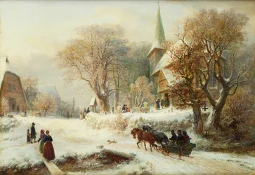 Indo à Igreja (óleo sobre tela)