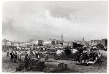 Am Kai Levee em Nova Orleans, c.1840 (foto bW)