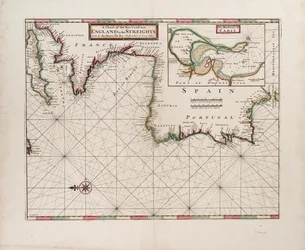 Uma carta da costa marítima de Inglaterra até às Estreitas