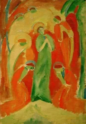 Santos adorados por anjos