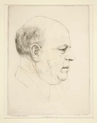 H. N. Bialik (retrato de cabeça de perfil)