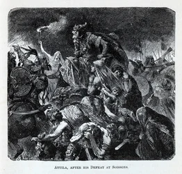 Átila após sua derrota em Soissons, 1882