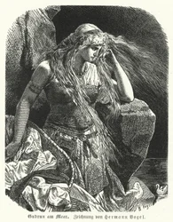 Gudrun ao lado do mar