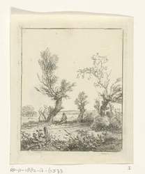 Desenhista entre salgueiros