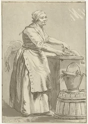 Mulher de limpeza de peixe