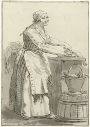 mulher de limpeza de peixe