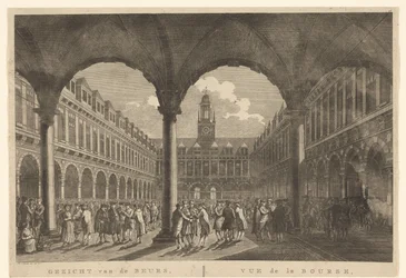 Vista do pátio da Bolsa de Valores por Hendrik de Keyser
Vista da Bolsa, Amesterdão / Vue de la Bourse, à Amsterdam (título sobre o objecto)