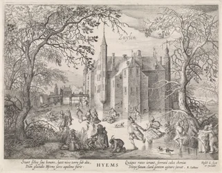 Actividades no gelo antes do Castelo de Zuylen