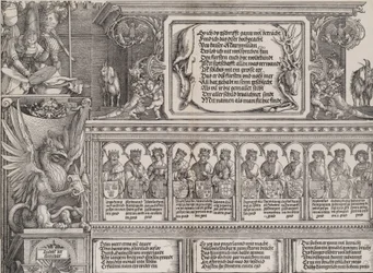 A Secção Superior do Portal Direito, com a Inscrição em Pele de Veado, Friso com ..., 1515.