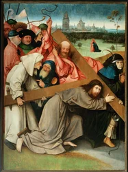 Cristo carregando a cruz (pintura sobre madeira)