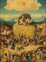 O painel central do Haywain Triptych, c. 1516