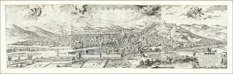 Vista de Florença de 1557 por Hieronymus Cock, publicada em 1601 por Paul van der Houve