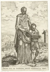 Gramática (título no objeto) Artes liberais e Minerva, Apollo e Industria (título da série)