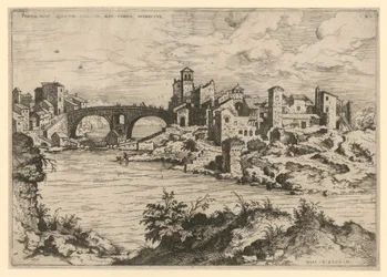 A Ponte dos Quatro Pontes e a Ilha do Tibre