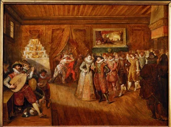 A dança do casamento (óleo sobre madeira de carvalho)