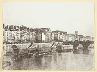 A Pont-Neuf, os cais, os banhos "A la Samaritaine" e o Tour St Jacques