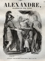 Alexander. Com minha amizade recebe Axiane - Alexandre o Grande Tragédia em cinco atos - gravada em "Obras de Jean Racine" ilustrada por Pauquet e notada por Emile de La Bedolliere - 1851