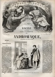Tragédia andromática em cinco atos - gravura em "Oeuvres de Jean Racine" ilustrada por Pauquet e nota de Emile de La Bedolliere - 1851