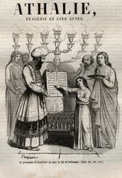 Athalie tragédia de Jean Racine em cinco atos - gravura em "Oeuvres de Jean Racine" ilustrada por Pauquet e nota de Emile de La Bedolliere - 1851