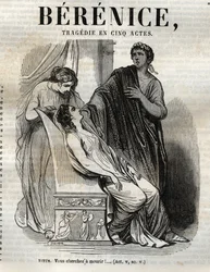 Berenice tragedie en cinq acte - gravura em "Oeuvres de Jean Racine" ilustrada por Pauquet e nota de Emile de La Bedolliere - 1851