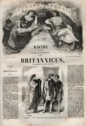 Britannicus tragedie en cinq actes - gravura em "Oeuvres de Jean Racine" ilustrada por Pauquet e nota de Emile de La Bedolliere - 1851
