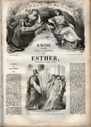 Ilustração para "Esther" de Jean Racine - gravura em "Obras de Jean Racine" ilustrada por Pauquet e nota de Emile de La Bedolliere - 1851