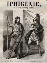 Iphigenie tragedie de Jean Racine - gravura em "Oeuvres de Jean Racine" ilustrada por Pauquet e nota de Emile de La Bedolliere - 1851