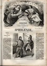 Iphigenie tragedie de Jean Racine - gravura em "Oeuvres de Jean Racine" ilustrada por Pauquet e nota de Emile de La Bedolliere - 1851