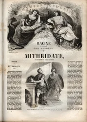 Mithridate tragedie en cinq actes de Jean Racine - gravura em "Oeuvres de Jean Racine" ilustrada por Pauquet e nota de Emile de La Bedolliere - 1851