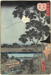 Lua de Outono sobre a colina de Matsuchiyama, novembro de 1861