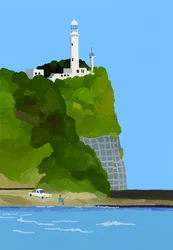 Farol, carro e pesca