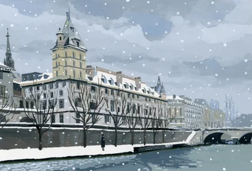 O Sena no Inverno, 2015 (Gouche em papel)
