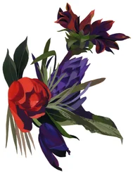 Tulipas e dahlias.