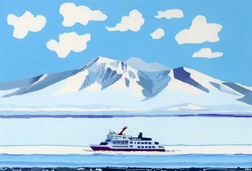 navio de gelo à deriva