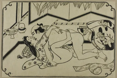 Uma folha de um álbum de shunga