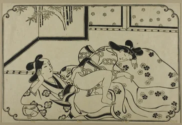 Uma folha de um álbum de shunga