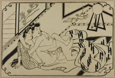 Uma folha de um álbum de shunga