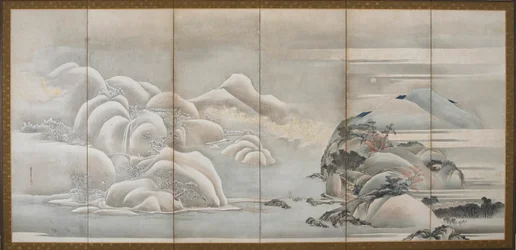 Paisagem: duas das quatro estações, outono e inverno, período Edo, final do século XVIII e início do século XIX.