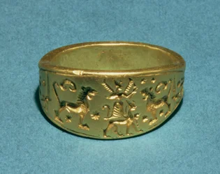 Anel inscrito no script hieroglífico &39;Hittite&39; &39;Great Prince&39; (ouro)