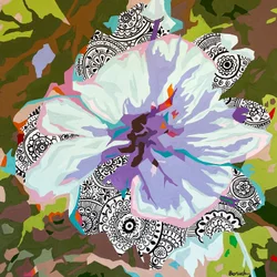 Floral abstrato #4, 2023 (guache sobre papel)