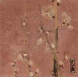 Flores de ameixa, período Edo, final do século XVI e início do século XVII.