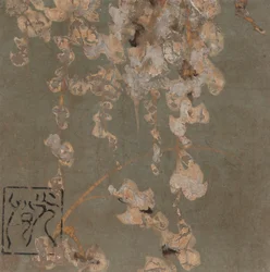Flores de glicínias, período Edo, início do século XVII.