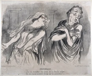 Andromache Engraving by Honore Daumier (1808-1879) em "Le Charivari". Palais Longchamp, Musee des Beaux Arts de Marseille.