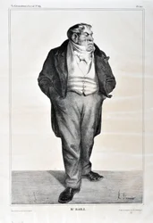 Obra de Honore Daumier (1808-1879). Charivari data de 1833: Serie Celebrites de la caricature "Mr. Baill...". MUSEU DE BELAS ARTES - PALÁCIO LONGCHAMP, MARSEILLE